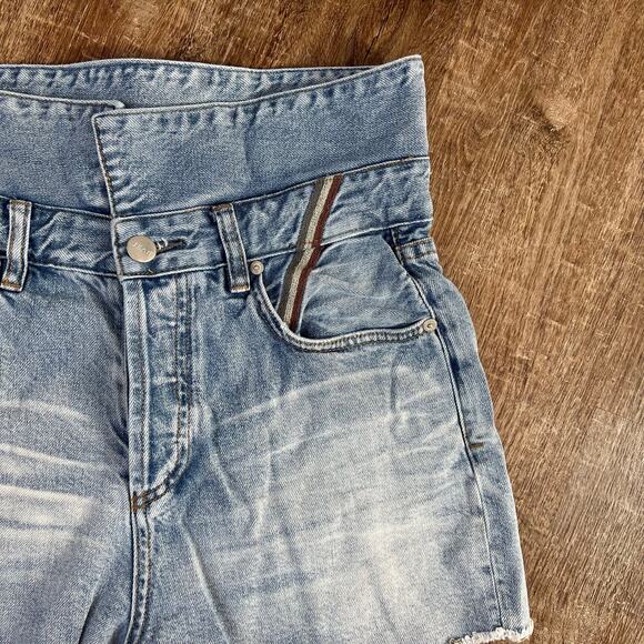 Jean Atelier Flip Fold-Over High Waisted Denim Shorts Authentic - Picture 3 of 8